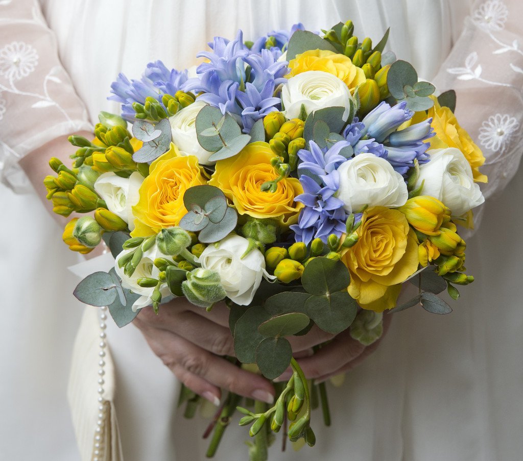 Hyacinths and Ranunculus Bridal Hand Tied